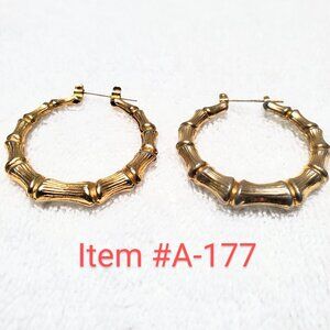 Costume Gold pierced Earrings , item # A-177